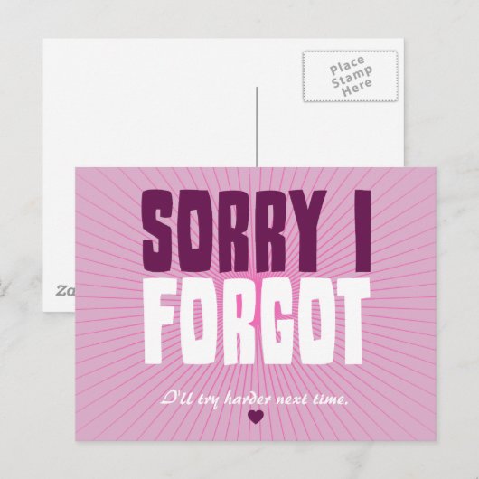 Sorry dat ik het vergat briefkaart (Voorkant / Achterkant)