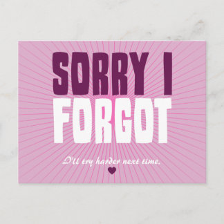 Sorry dat ik het vergat briefkaart