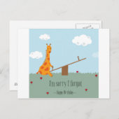 Sorry dat ik het vergat, fijne verjaardag briefkaart (Voorkant / Achterkant)