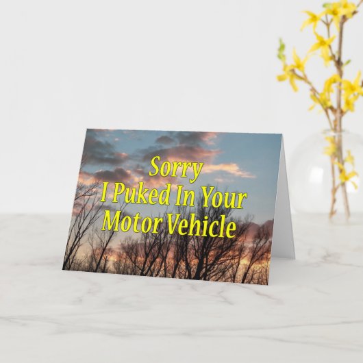 Sorry dat ik in je auto heb geduwd grappig specifi kaart (Gele Bloem)