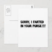 Sorry dat ik in je tas zat. briefkaart (Voorkant / Achterkant)