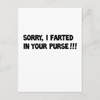 Sorry dat ik in je tas zat. briefkaart