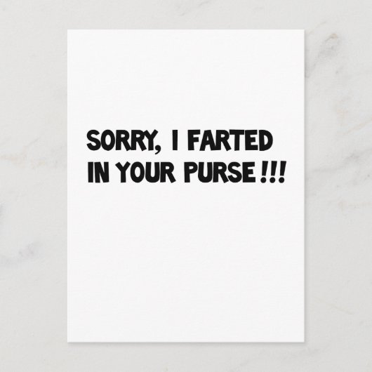 Sorry dat ik in je tas zat. briefkaart (Voorkant)