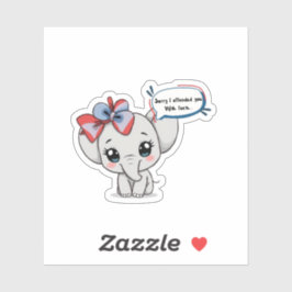 Sorry dat ik je beledigd heb... Schattige Olifant Sticker