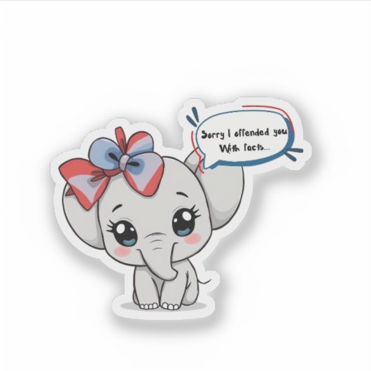 Sorry dat ik je beledigd heb... Schattige Olifant Sticker (Voorkant)