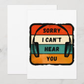 Sorry dat ik je niet kan horen - Retro Hoofdtelefo Kaart (Voorkant / Achterkant)