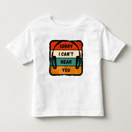 Sorry dat ik je niet kan horen - Retro Hoofdtelefo Kinder Shirts (Voorkant)