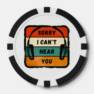 Sorry dat ik je niet kan horen - Retro Hoofdtelefo Poker Chips