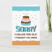 Sorry dat ik je 'Old Birthday Wenskaart' noemde Kaart (Voorkant)