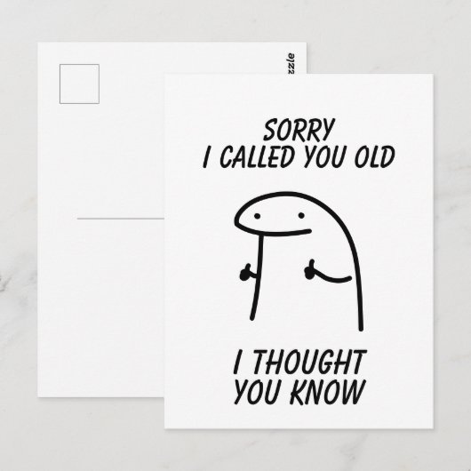 Sorry dat ik je oud noemde briefkaart (Voorkant / Achterkant)