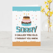 Sorry dat ik je oud noemde Verjaardagskaart Kaart (Gele Bloem)