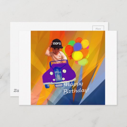 Sorry dat ik je verjaardag ben vergeten. briefkaart (Voorkant / Achterkant)