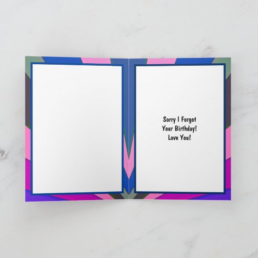 Sorry dat ik je verjaardag vergeten ben, Pop Art Kaart (Binnen)