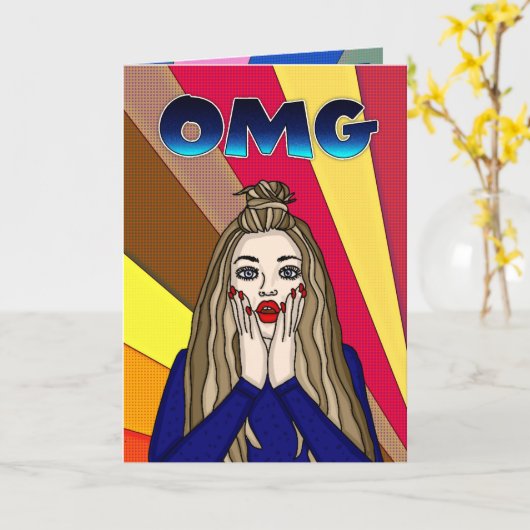 Sorry dat ik je verjaardag vergeten ben, Pop Art Kaart (Gele Bloem)