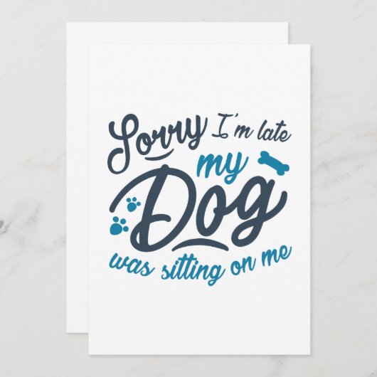 Sorry dat ik laat ben bedankkaart (Voorkant / Achterkant)