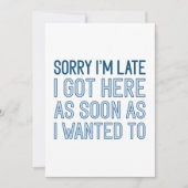 Sorry dat ik laat ben bedankkaart (Voorkant)
