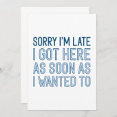 Sorry dat ik laat ben bedankkaart (Voorkant / Achterkant)