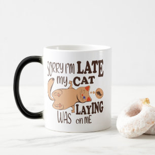 Sorry dat ik laat ben dat mijn kat op me lag magische mok