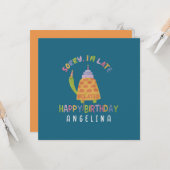 Sorry dat ik laat ben. Happy Belated Birthday Kaart (Voorkant / Achterkant in situ)