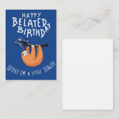 Sorry dat ik laat ben. Happy Belated Birthday Notitiekaartje (Voorkant / Achterkant)