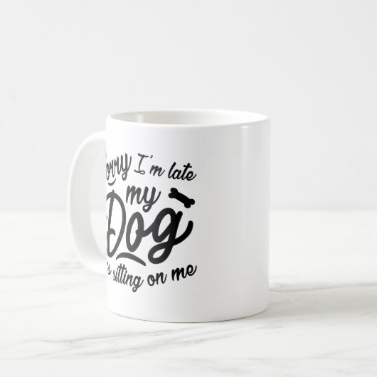 Sorry dat ik laat ben koffiemok (Voorkant links)