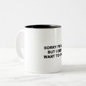 Sorry dat ik laat ben, maar ik wilde niet komen tweekleurige koffiemok (Voorkant links)