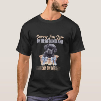 Sorry dat ik laat mijn Newfoundland op me lag Newf T-shirt