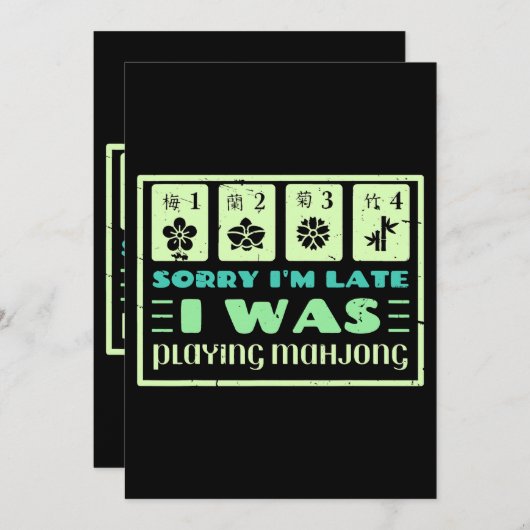 Sorry dat ik later Mahjong grappige speler speelde Kaart (Voorkant / Achterkant)