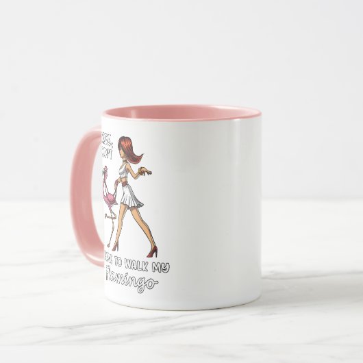Sorry dat ik mijn Flamingo Bird moet lopen. Mok (Voorkant links)