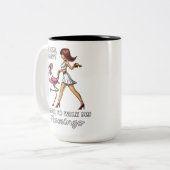 Sorry dat ik mijn Flamingo Bird moet lopen Tweekleurige Koffiemok (Voorkant links)