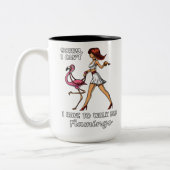 Sorry dat ik mijn Flamingo Bird moet lopen Tweekleurige Koffiemok (Links)