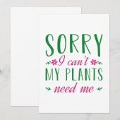 Sorry dat ik mijn Planten niet nodig heb Bedankkaart (Voorkant / Achterkant)