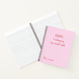 Sorry dat ik mijn smalltalk oefen Funny Introvert Notitieboek