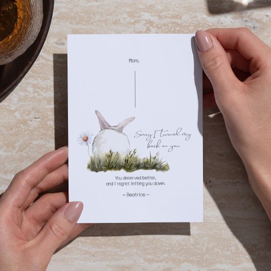 Sorry dat ik mijn verontschuldigende Kaart heb ter