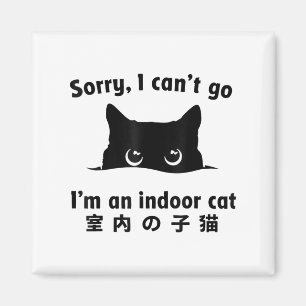 Sorry dat ik niet kan gaan ik ben een indoor kat g magneet