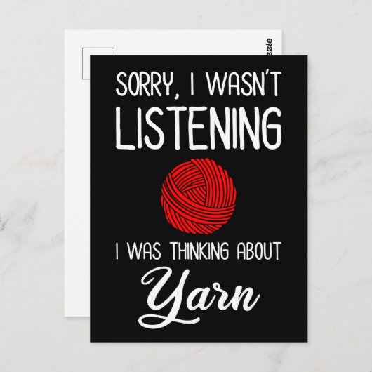 Sorry dat ik niet luisterde dat ik dacht aan Yarn Briefkaart (Voorkant / Achterkant)