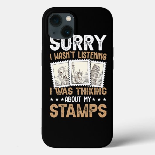 Sorry dat ik niet luisterde grappige postzegel ver Case-Mate iPhone case (Achterkant)