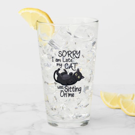 Sorry dat ik te laat ben - Cat Rules! Glas (Voorkant ijs)