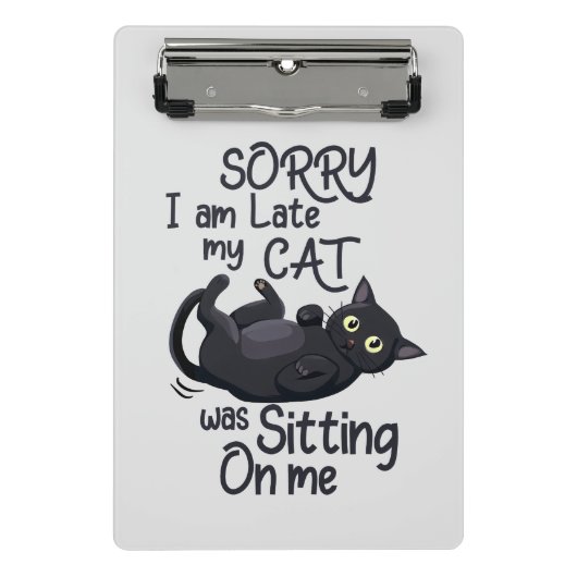 Sorry dat ik te laat ben - Cat Rules! Mini Klembord (Voorkant)