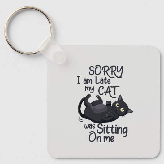 Sorry dat ik te laat ben - Cat Rules! Sleutelhanger (Voorkant)
