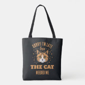 Sorry dat ik te laat ben, de kat had me nodig tote bag (Achterkant)