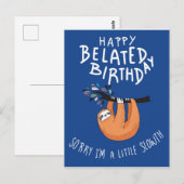 Sorry dat ik te laat ben. Gefeliciteerd met je ver Briefkaart (Voorkant / Achterkant)