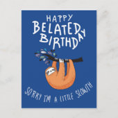 Sorry dat ik te laat ben. Gefeliciteerd na afloop  Briefkaart (Voorkant)