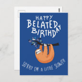 Sorry dat ik te laat ben. Gefeliciteerd verlaat me Briefkaart (Voorkant / Achterkant)