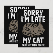 Sorry Dat Ik Te Laat Ben Kat Zit Op Mij Grappig Hu (Voorkant / Achterkant)