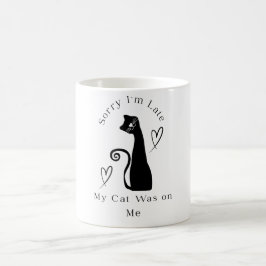 Sorry dat ik te laat ben, mijn kat zat op me – Gra Koffiemok