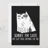 Sorry dat ik te laat ben... mijn kat zat op me te  feestdagenkaart (Voorkant)