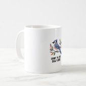 Sorry dat ik te laat ben. Saw a Bird - Blue Jay Ed Koffiemok (Voorkant links)