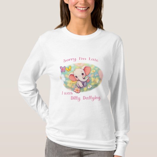 Sorry dat ik te laat ben t-shirt (Voorkant)
