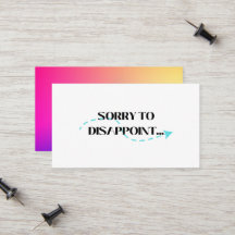 Sorry dat ik teleurstel